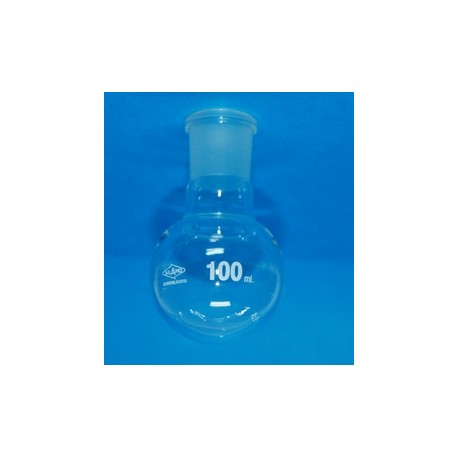 MATRAZ esferico fondo redondo cuello CORTO vidrio borosilicato H-14/23 100ml