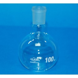 MATRAZ esferico fondo PLANO cuello CORTO vidrio borosilicato H-14/23 100ml