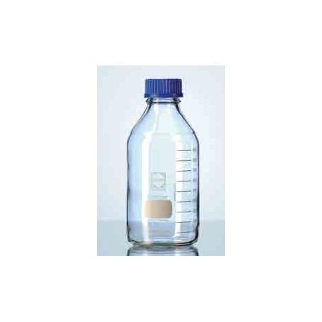 FRASCO para laboratorio Original DURAN con ROSCA ISO 500 ml con tapa y anillo de vertido AZUL