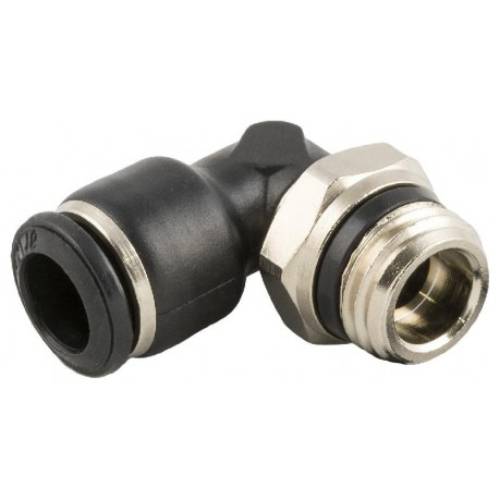Racord Codo Giratorio Cónico Macho Ø6mm 1/8" Ref. Aignep 55111 6 1/8