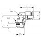 Racord Codo Giratorio Cónico Macho Ø6mm 1/8" Ref. Aignep 55111 6 1/8