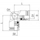 Racord Codo en L Intermedio Ø4mm Ref. Aignep 55130 4