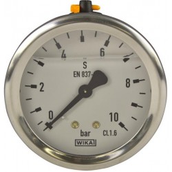 Manómetro 213.53.063 Ø63mm 1/4" 6Bar Salida Horizontal INOX Líquido de Llenado Glicerina Cl.1,6