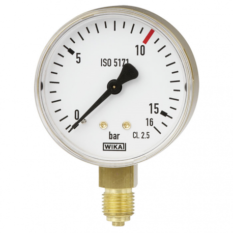Manómetro 111.10.100 Ø100mm 10Bar 1/2" Salida Vertical Plástico Cl.2,5